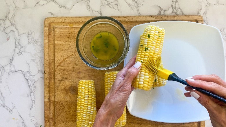 corn with butter mixture 