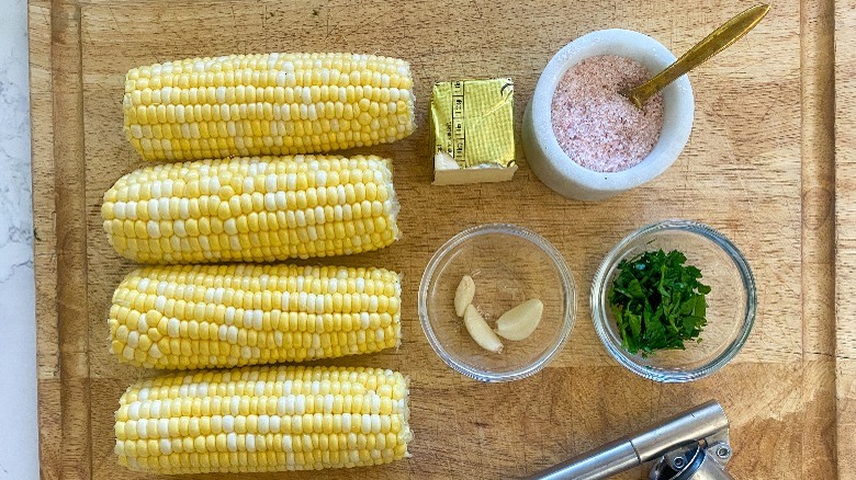 grilled corn and butter ingredients