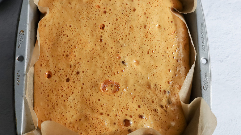 honeycomb toffee in pan