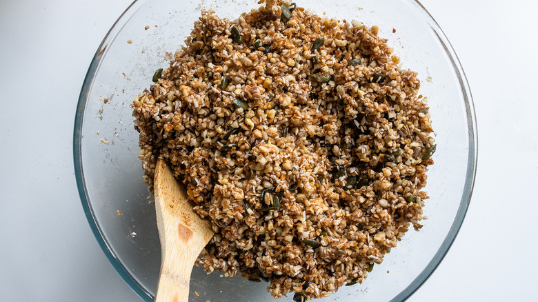 granola mixture in bowl