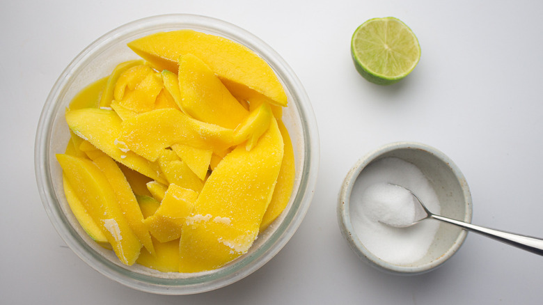 ingredients for mango sorbet