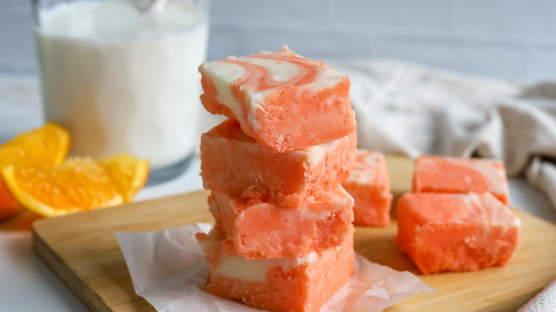 stacked orange cream fudge