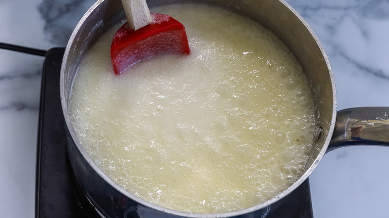 boiling sugar butter mixture