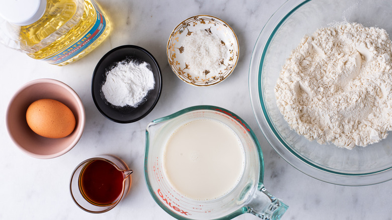 pancake ingredients on counter