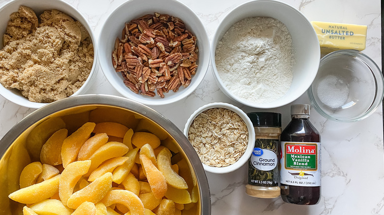 ingredients for peach crisp