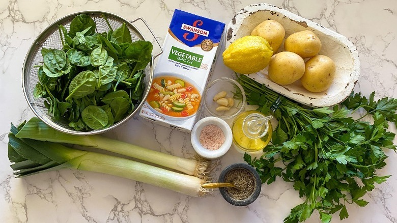 ingredients for spinach soup