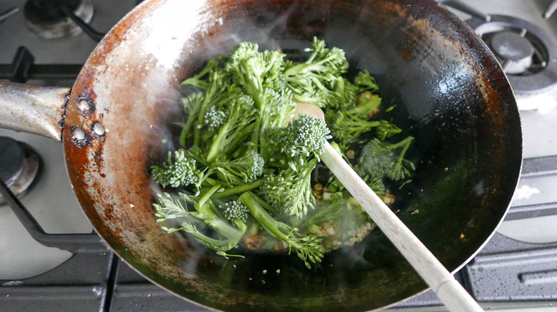 broccoli in wok