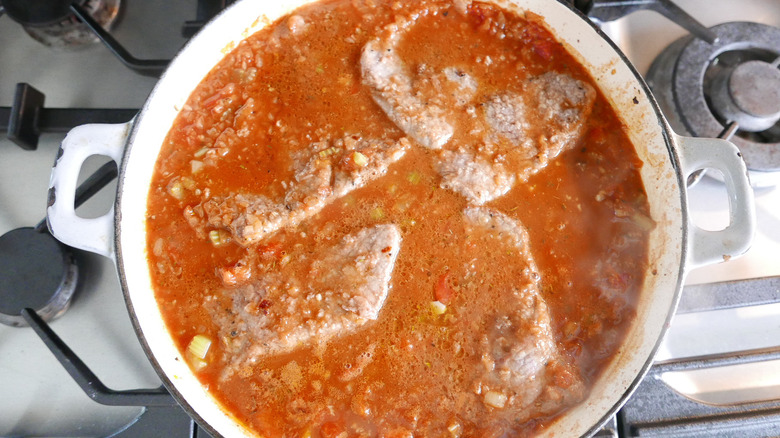 sauces in a skillet 