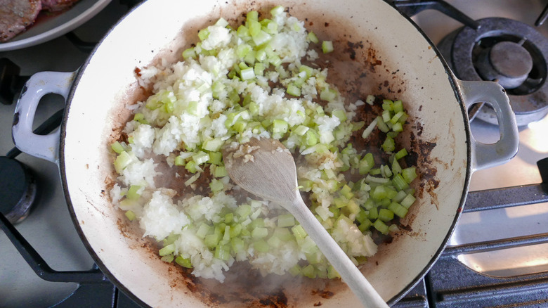 veggies in a skillet 