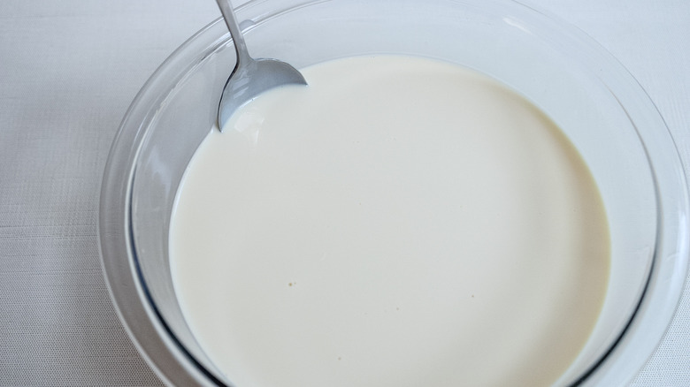 Milk mixture in bowl