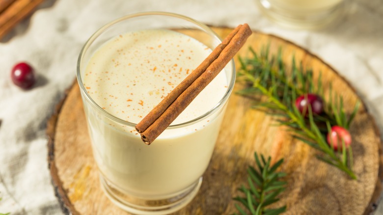 Eggnog in a glass