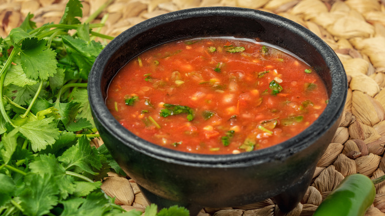 red salsa in bowl