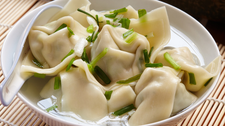 Close-up of wontons