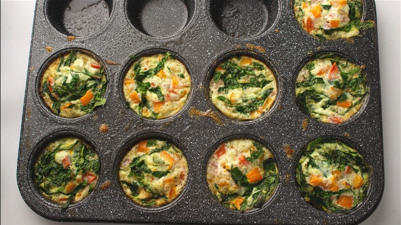 baked egg muffins in tray