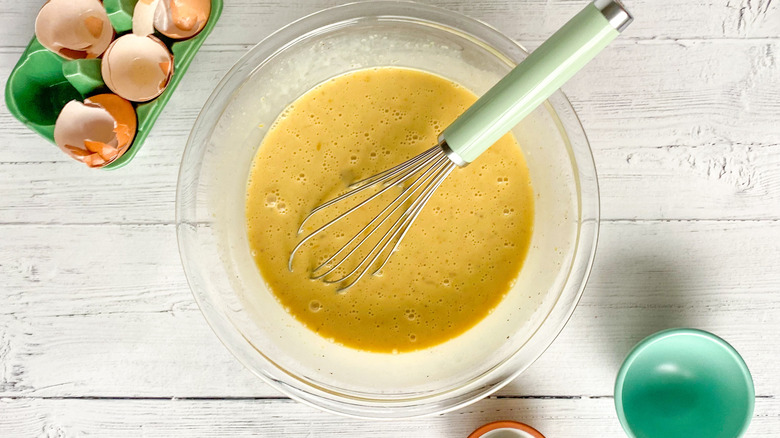 egg mixture in a bowl 