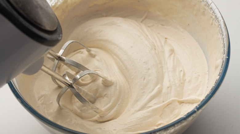 flavored whipped cream in bowl