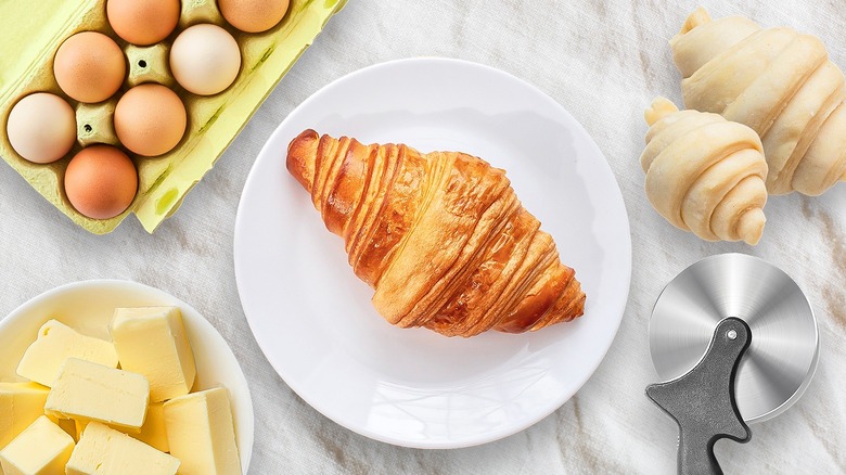 croissants and ingredients