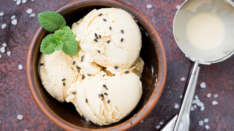 vanilla ice cream with seeds