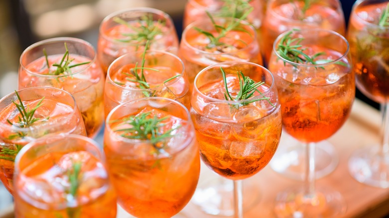 glasses of sparkling cocktails