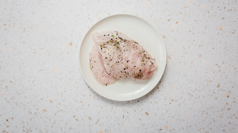 Seasoned chicken on plate