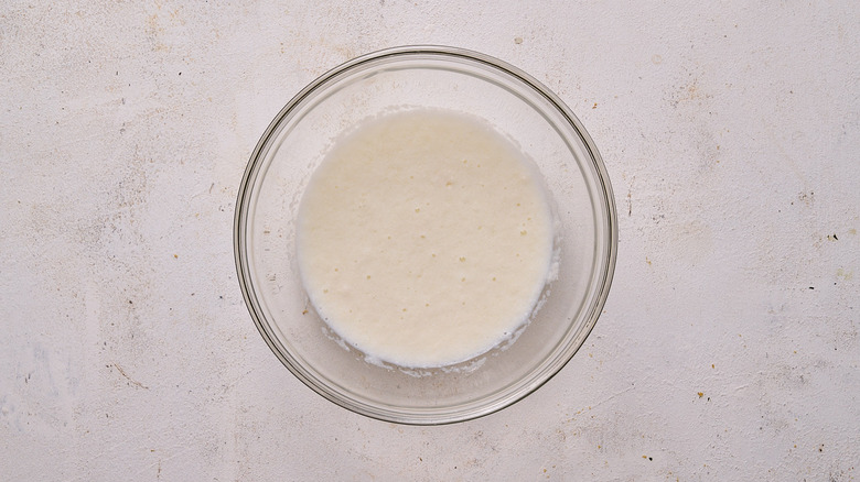 blooming gelatin in bowl