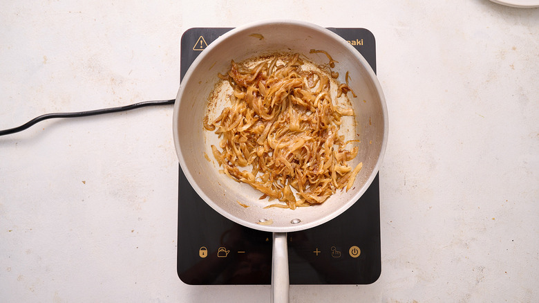 caramelizing onions in skillet