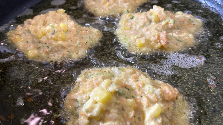 frying corn fritter batter