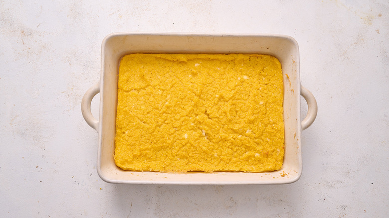 baked polenta in dish