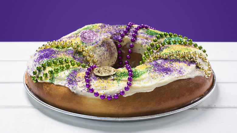 King Cake with beads