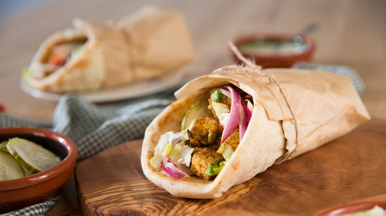 tofu shawarma wrap