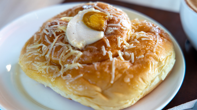 a regional ensaymada with salted egg