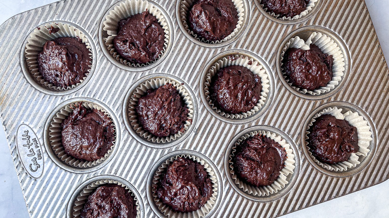 pan chocolate espresso muffin batter