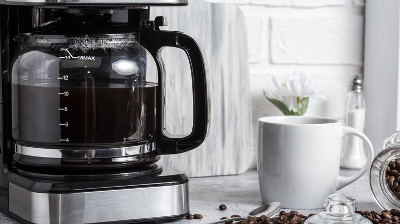 drip coffee machine on kitchen counter