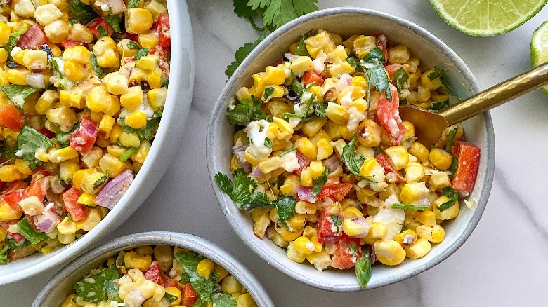 Corn salad in two bowls 