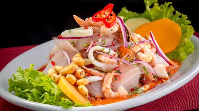 Ceviche salad plate