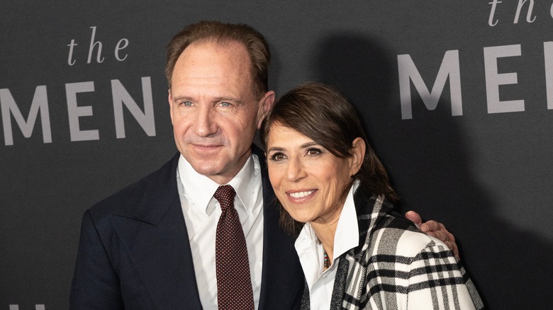 Dominique Crenn and Ralph Fiennes posing together