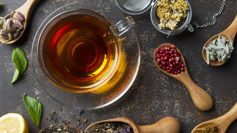 black tea and herb assortment