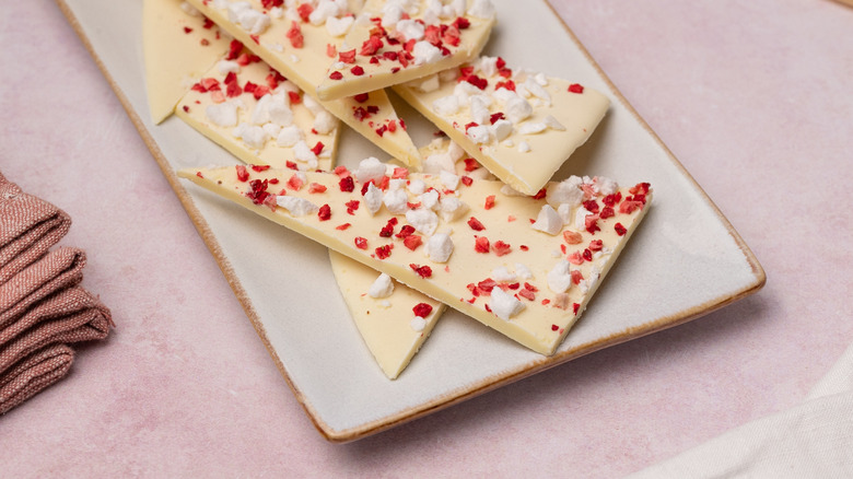 Eton mess-style summer chocolate bark