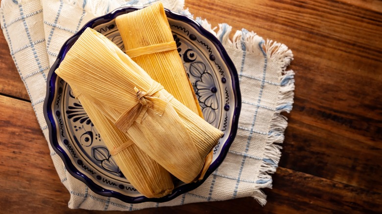 Prepared tamales in a bowl