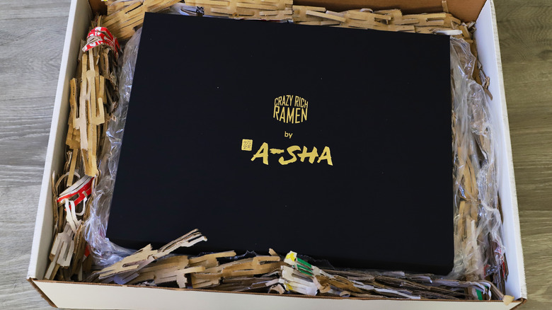 Overhead of A-Sha Crazy Rich Ramen box