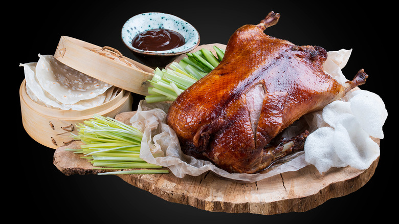 Peking duck with condiments