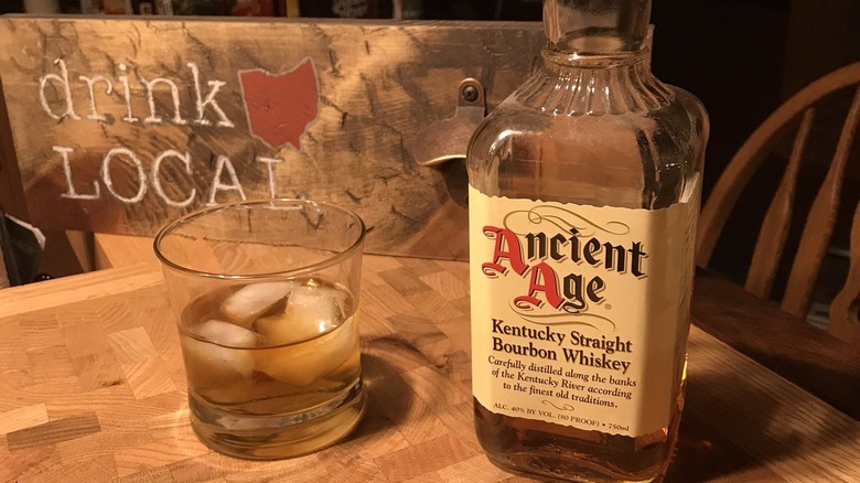 Ancient Age bourbon with rocks glass