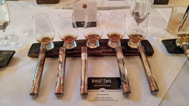 Buffalo Trace Prohibition Collection tasting glencairns with paired cigars