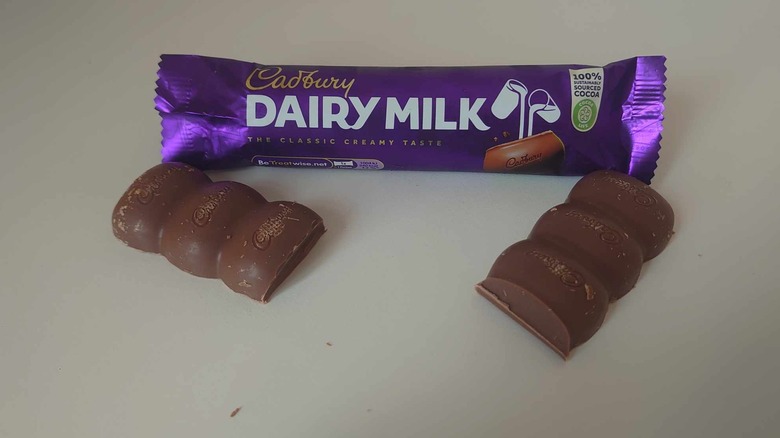 halved Dairy Milk bar