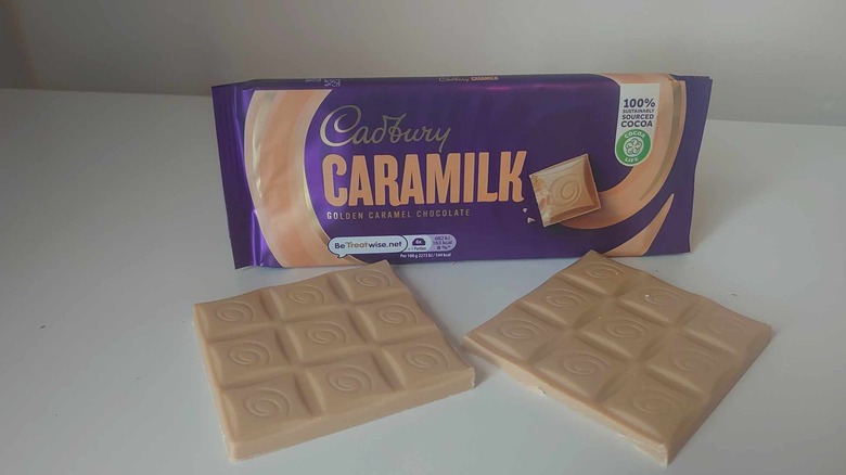 halved Caramilk bar