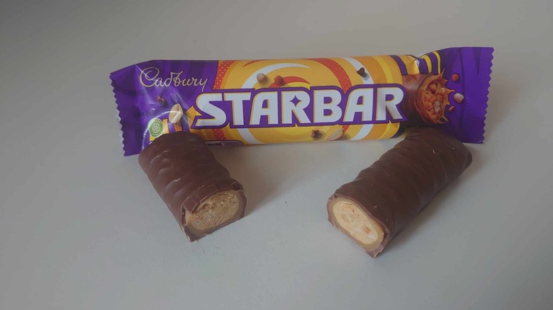 halved Starbar chocolate bar