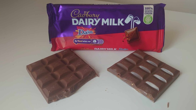 Dairy Milk Daim on table