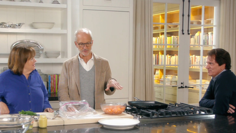 Rob Marshall, John DeLuca, and Ina Garten cooking