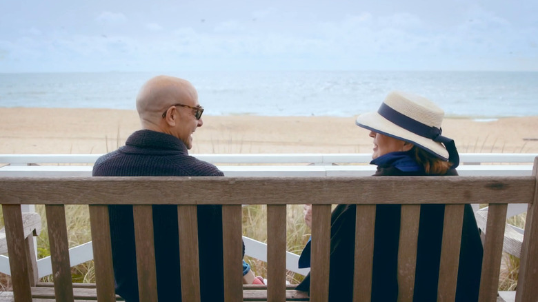 Stanley Tucci and Ina Garten on beach