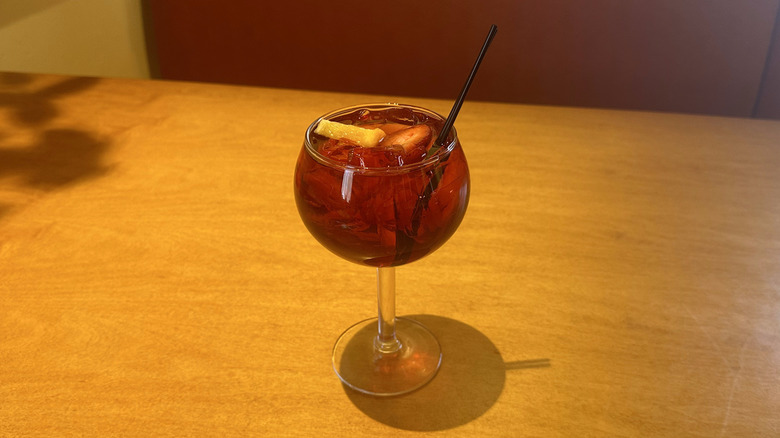 Berry Sangria on table at Olive Garden